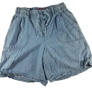 Gloria Vanderbilt Womens Denim Blue Jean Shorts Size Small Elastic Waist Pull On